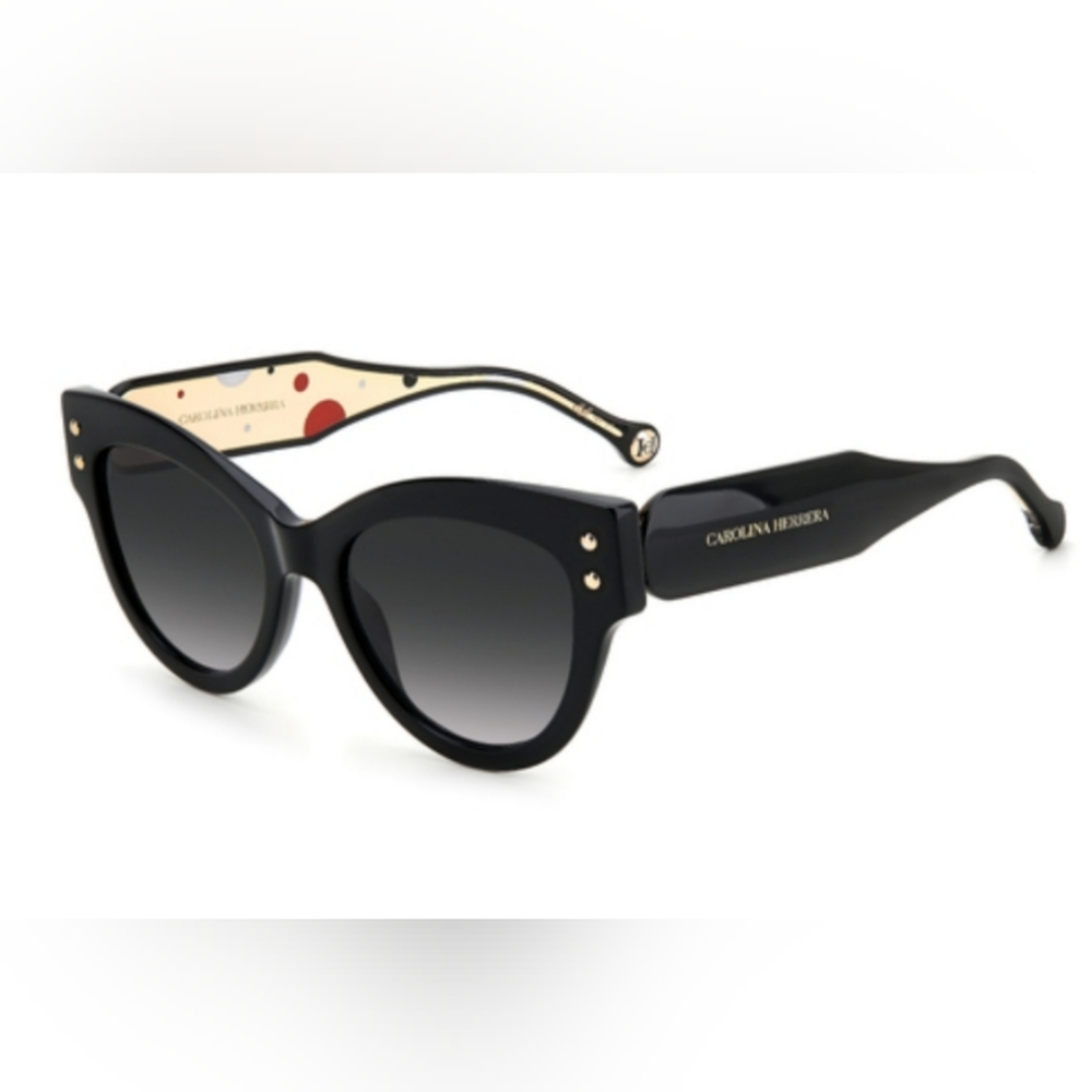 Carolina Herrera Black Cat-Eye Sunglasses with Studded Detail